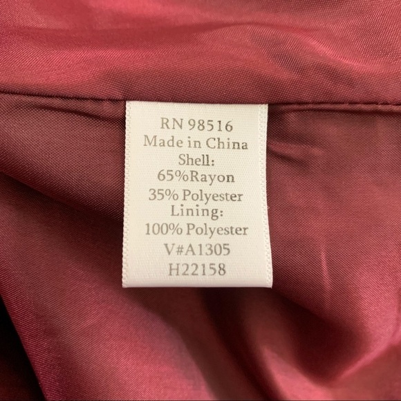 Cold Water Creek Jacquard Burgandy Blazer Sz Sm. - Picture 9 of 11